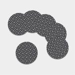 White And Grey Snowflake Pattern Print Leather Coaster Set