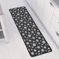 White And Grey Snowflake Pattern Print Long Kitchen Mat