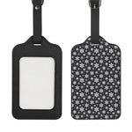 White And Grey Snowflake Pattern Print Luggage Tag