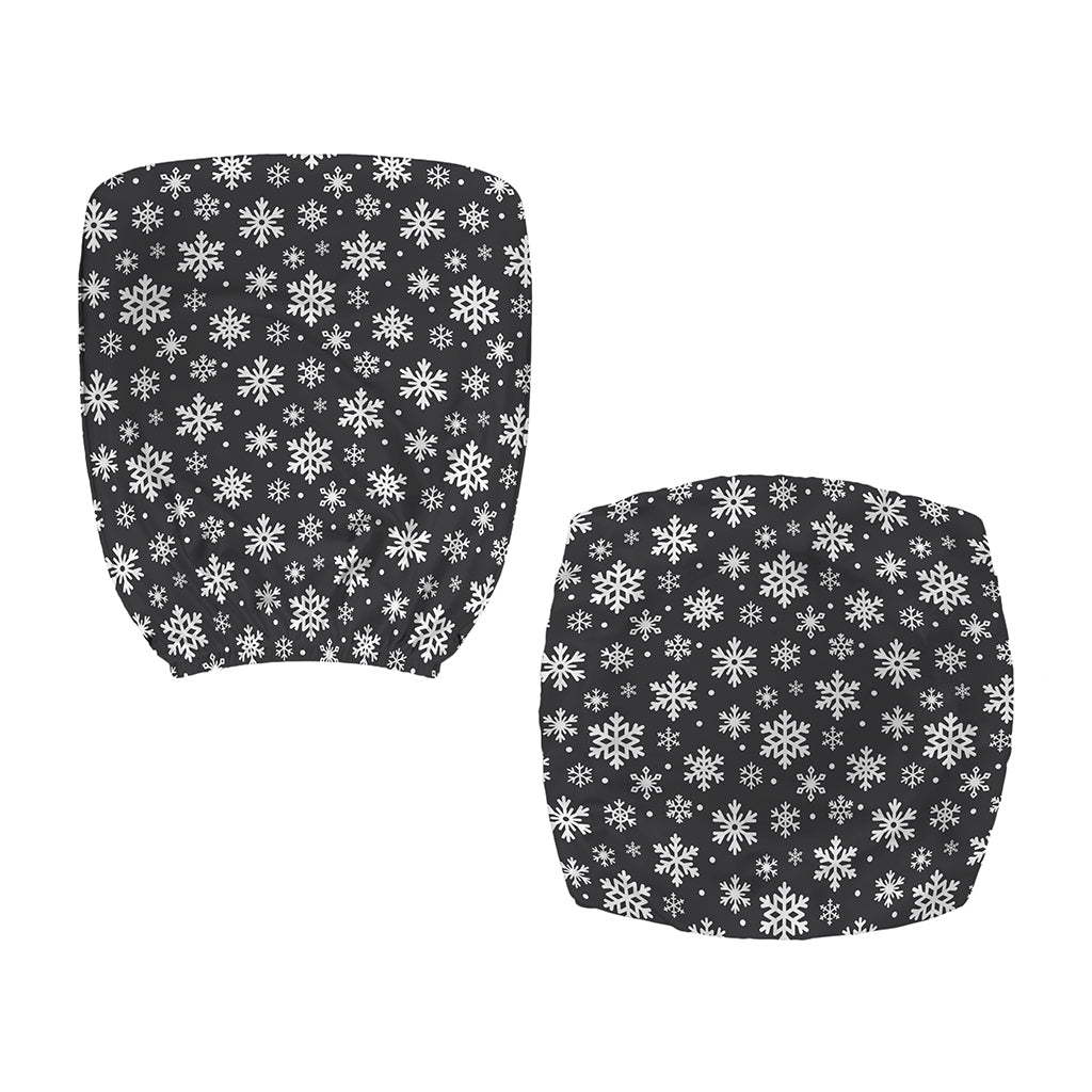White And Grey Snowflake Pattern Print Office Chair Cover