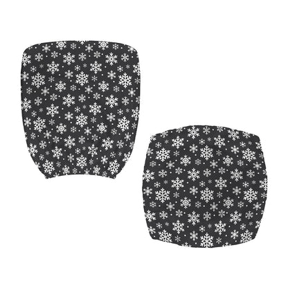 White And Grey Snowflake Pattern Print Office Chair Cover