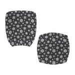 White And Grey Snowflake Pattern Print Office Chair Cover