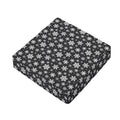 White And Grey Snowflake Pattern Print Outdoor Seat Cushion Cover