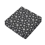 White And Grey Snowflake Pattern Print Outdoor Seat Cushion Cover