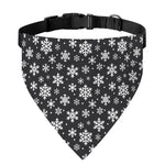 White And Grey Snowflake Pattern Print Over The Collar Dog Bandana