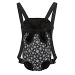 White And Grey Snowflake Pattern Print Pet Carrier Backpack
