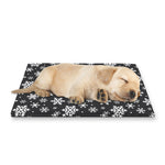 White And Grey Snowflake Pattern Print Pet Cooling Mat Cover
