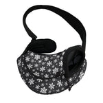 White And Grey Snowflake Pattern Print Pet Sling Carrier