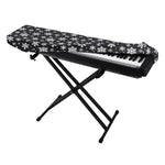 White And Grey Snowflake Pattern Print Piano Keyboard Cover