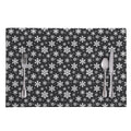White And Grey Snowflake Pattern Print Placemat