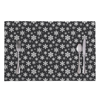 White And Grey Snowflake Pattern Print Placemat
