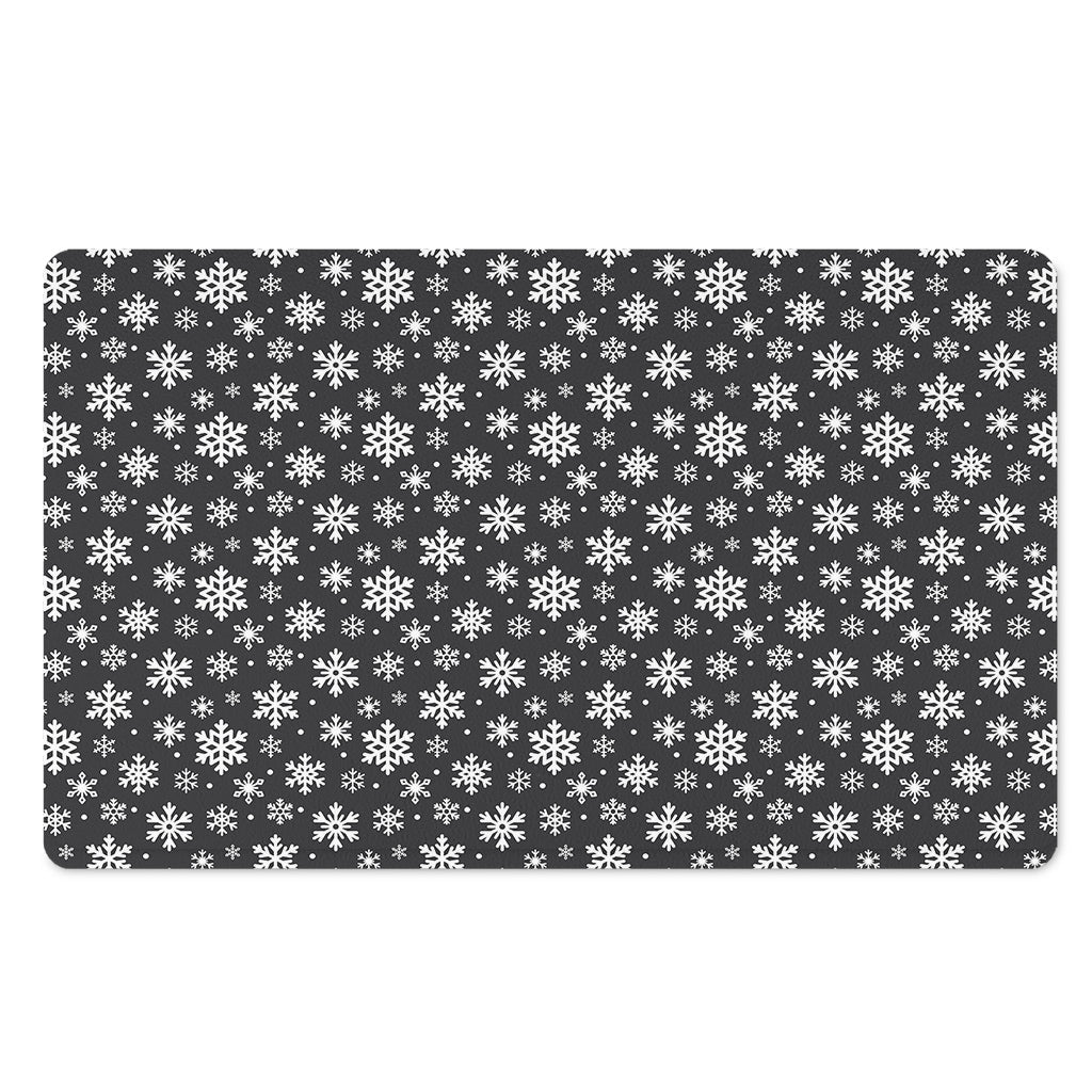White And Grey Snowflake Pattern Print Polyester Doormat