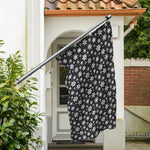 White And Grey Snowflake Pattern Print Polyester Flag
