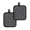 White And Grey Snowflake Pattern Print Pot Holders