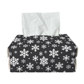 White And Grey Snowflake Pattern Print Rectangle Tissue Box Cover