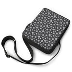 White And Grey Snowflake Pattern Print Rectangular Crossbody Bag