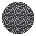 White And Grey Snowflake Pattern Print Round Blanket