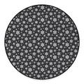 White And Grey Snowflake Pattern Print Round Floor Mat
