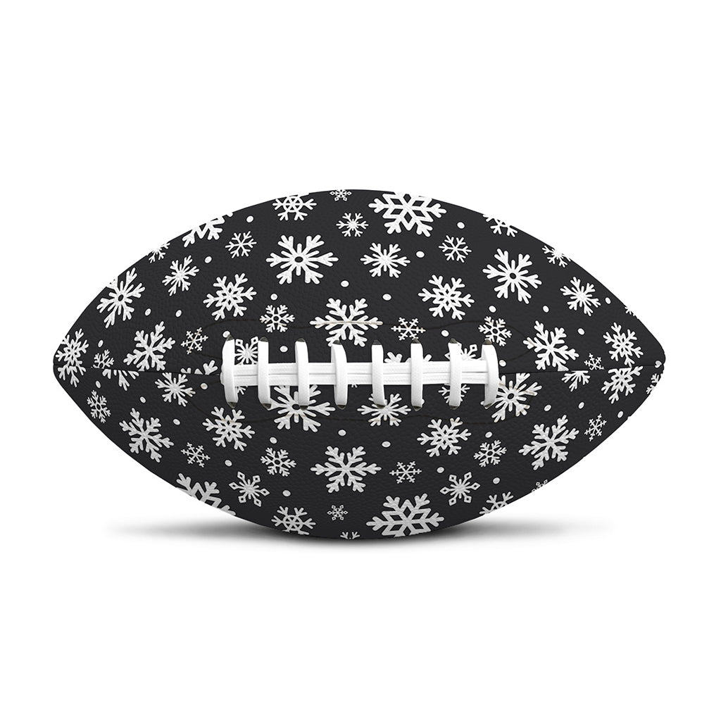 White And Grey Snowflake Pattern Print Rugby Ball
