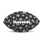 White And Grey Snowflake Pattern Print Rugby Ball