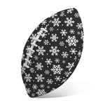 White And Grey Snowflake Pattern Print Rugby Ball