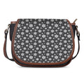 White And Grey Snowflake Pattern Print Saddle Bag