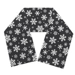 White And Grey Snowflake Pattern Print Scarf