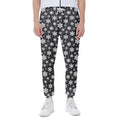 White And Grey Snowflake Pattern Print Joggers