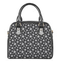 White And Grey Snowflake Pattern Print Shoulder Handbag