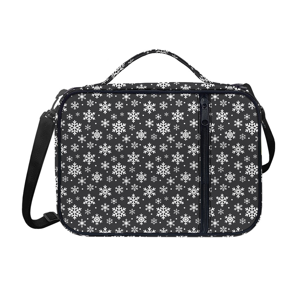 White And Grey Snowflake Pattern Print Shoulder Strap Bible Bag
