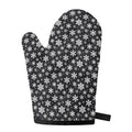 White And Grey Snowflake Pattern Print Single Oven Mitt