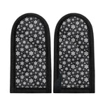 White And Grey Snowflake Pattern Print Skillet Handle Cover