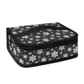 White And Grey Snowflake Pattern Print Small Lunch Bag