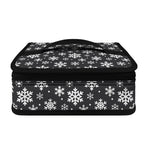 White And Grey Snowflake Pattern Print Small Lunch Bag