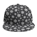 White And Grey Snowflake Pattern Print Snapback Cap