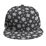 White And Grey Snowflake Pattern Print Snapback Cap