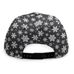 White And Grey Snowflake Pattern Print Snapback Cap