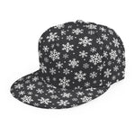White And Grey Snowflake Pattern Print Snapback Cap
