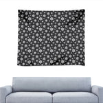White And Grey Snowflake Pattern Print Tapestry