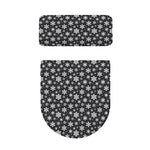White And Grey Snowflake Pattern Print Toilet Lid And Tank Cover Set