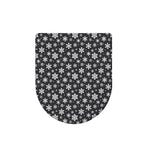 White And Grey Snowflake Pattern Print Toilet Lid Cover