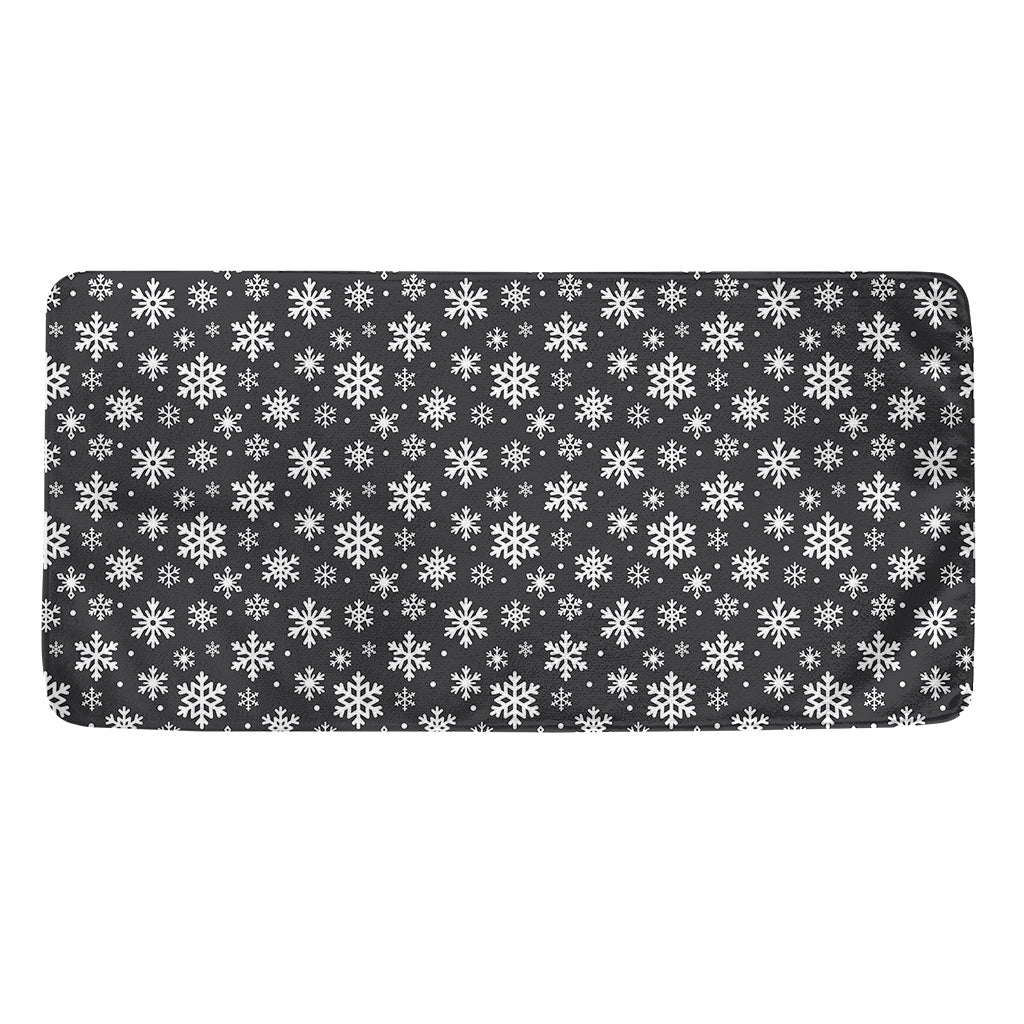 White And Grey Snowflake Pattern Print Towel