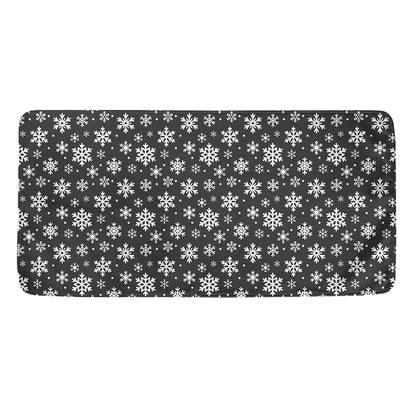 White And Grey Snowflake Pattern Print Towel