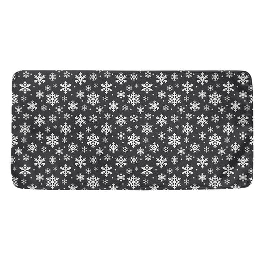 White And Grey Snowflake Pattern Print Towel