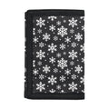 White And Grey Snowflake Pattern Print Trifold Wallet