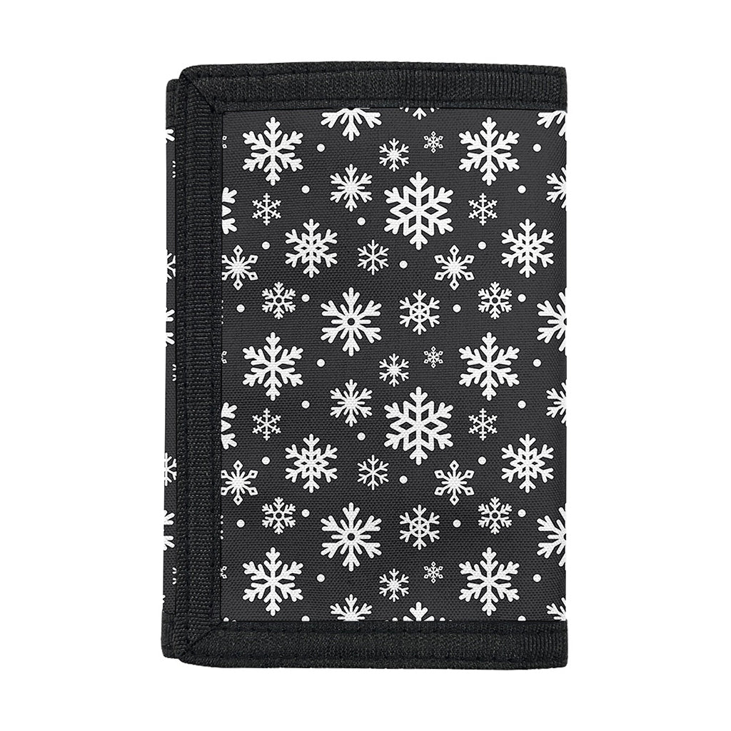White And Grey Snowflake Pattern Print Trifold Wallet