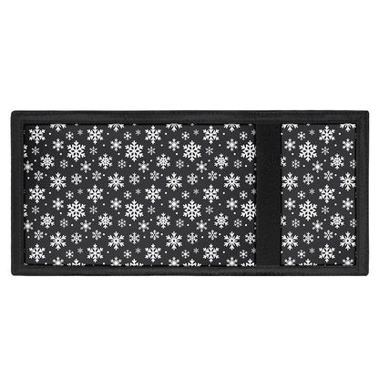White And Grey Snowflake Pattern Print Trifold Wallet
