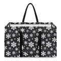 White And Grey Snowflake Pattern Print Utility Tote Bag