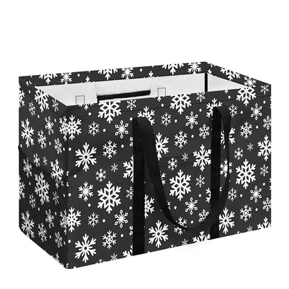 White And Grey Snowflake Pattern Print Utility Tote Bag
