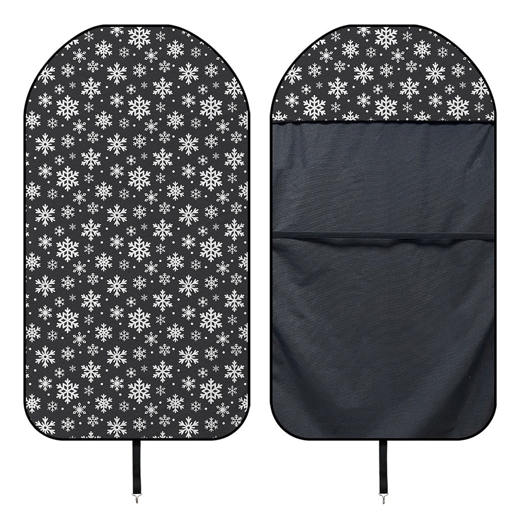White And Grey Snowflake Pattern Print Waterproof Car Seat Cover